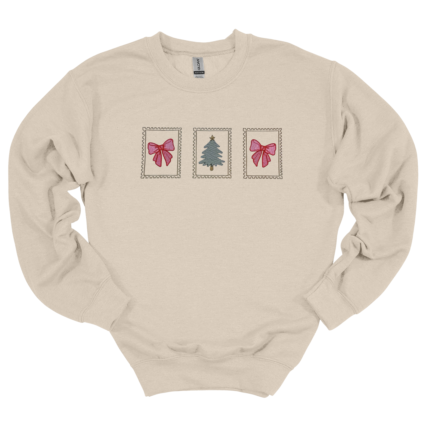Christmas Stamp Embroidered Sweatshirt
