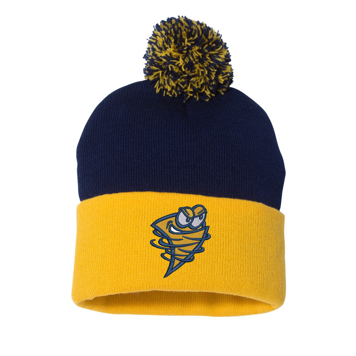 Gusto Embroidered PomPom Beanie