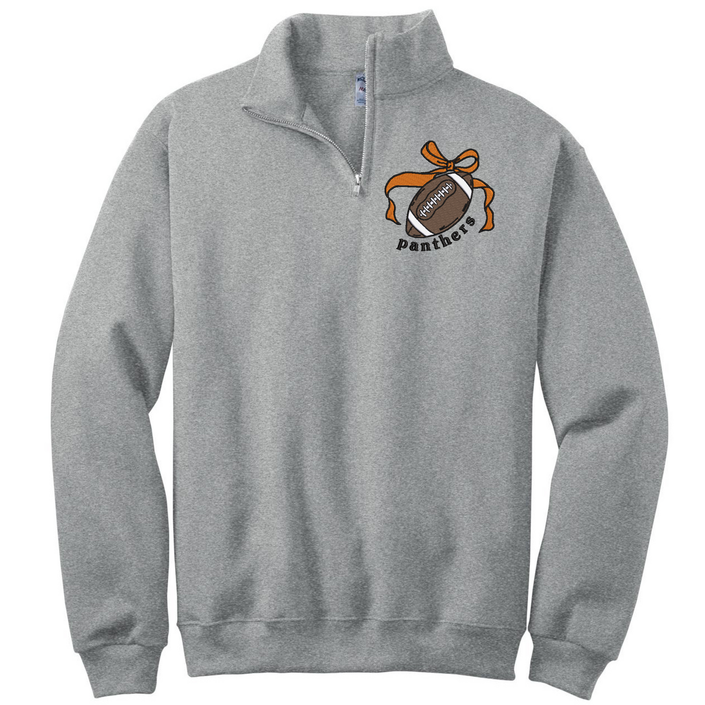 Panther Football Bow Embroidered 1/4 Zip