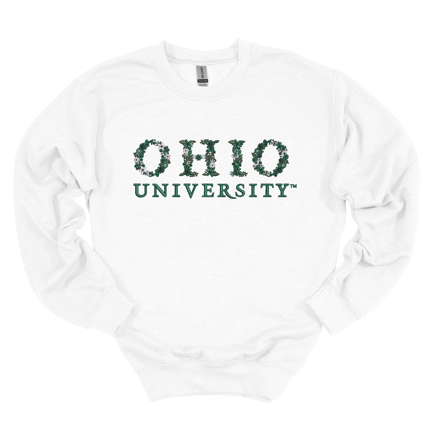 OU Embroidered Floral Crewneck