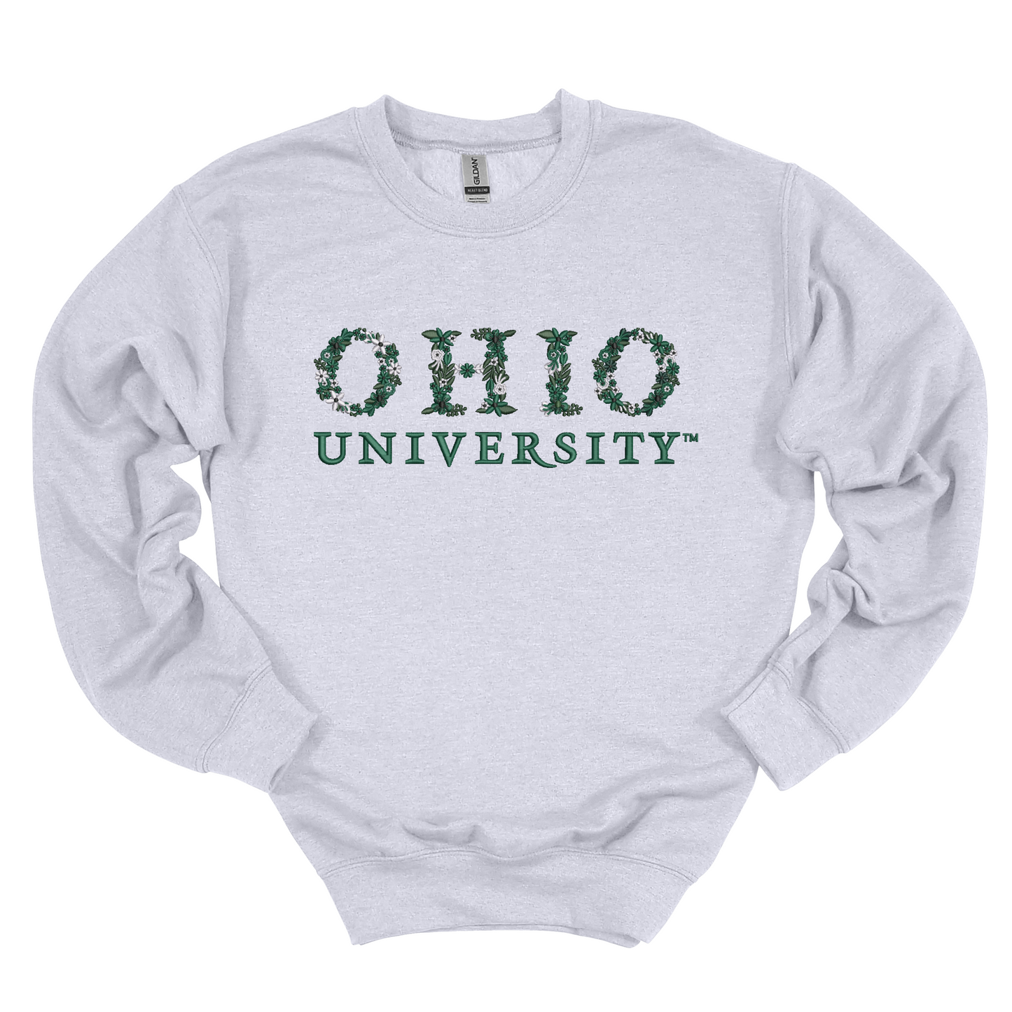 OU Embroidered Floral Crewneck