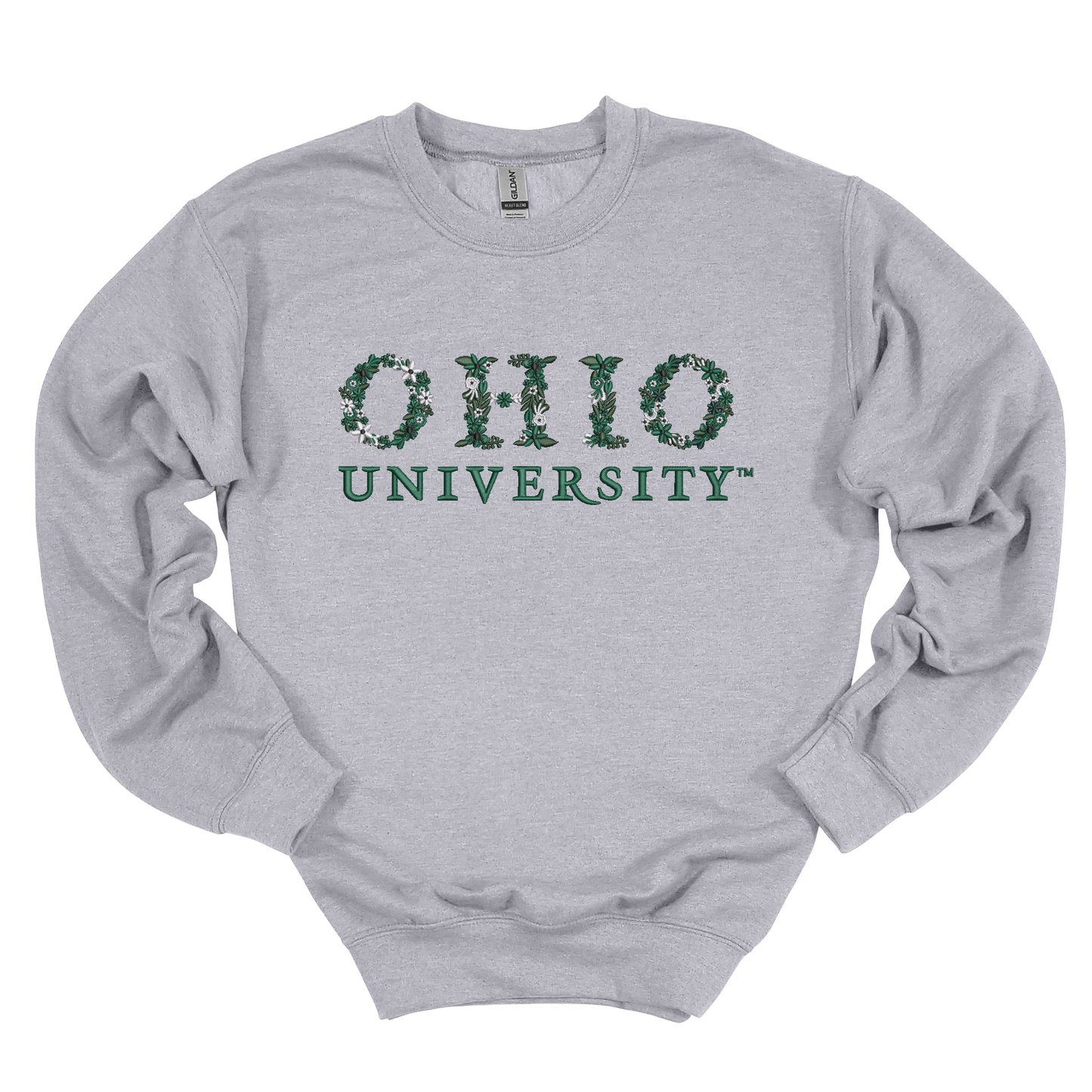 OU Embroidered Floral Crewneck