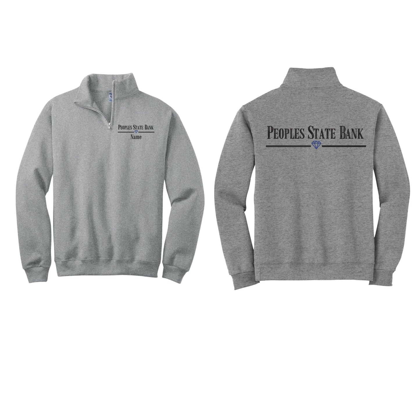 Peoples State Bank Embroidered 1/4 Zip (Personalized + Back Logo)