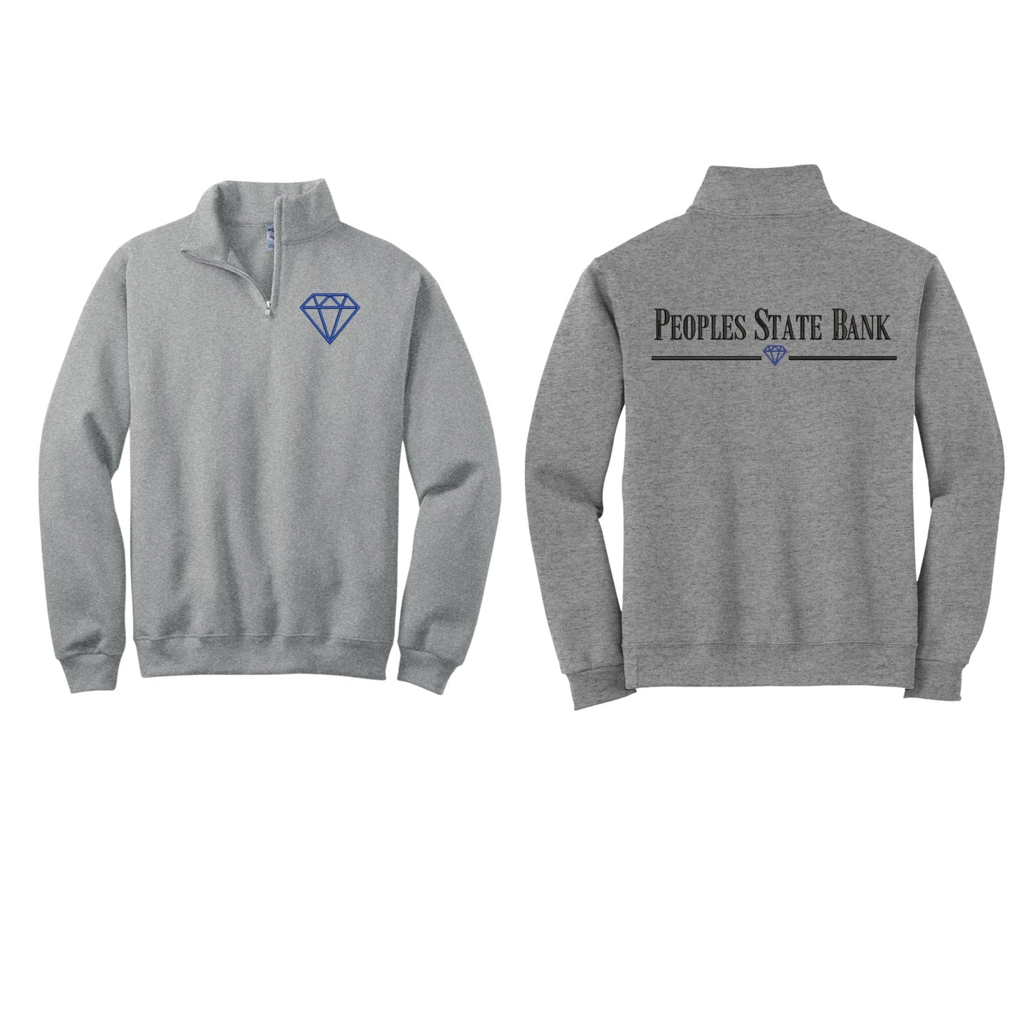 Peoples State Bank Embroidered 1/4 Zip (Diamond Chest + Back Logo)