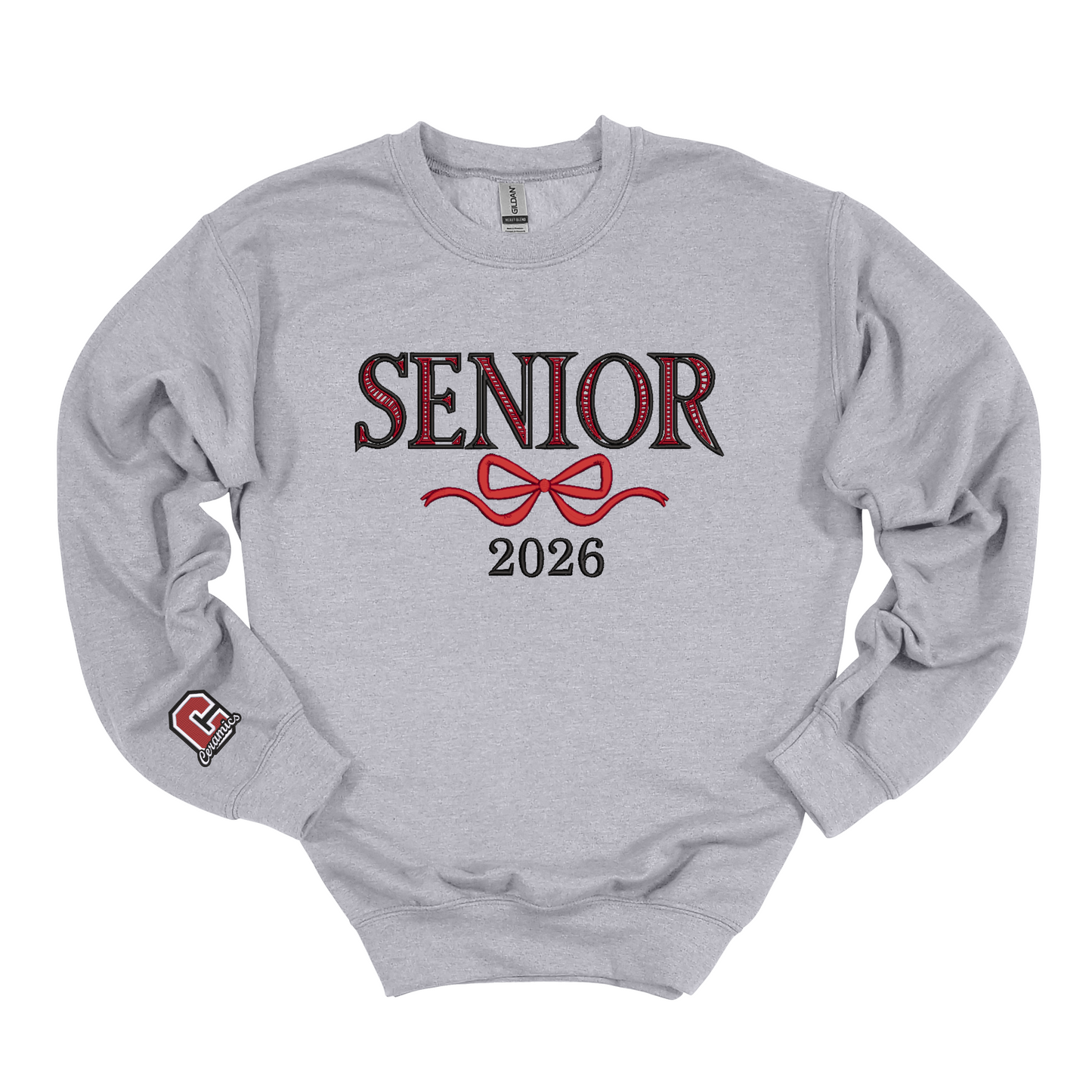 Crooksville Senior Bow Embroidered Crewneck