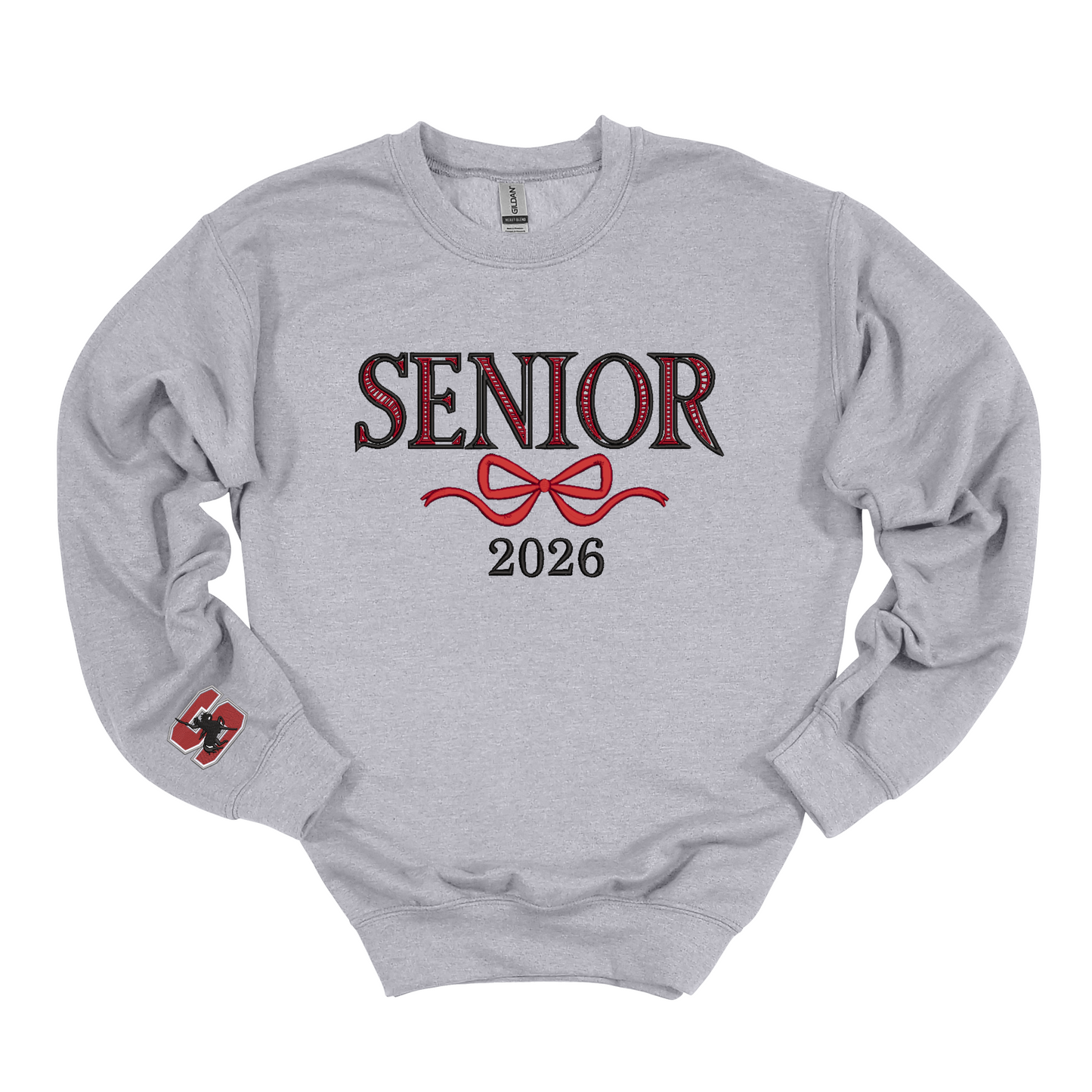 Sheridan Senior Bow Embroidered Crewneck