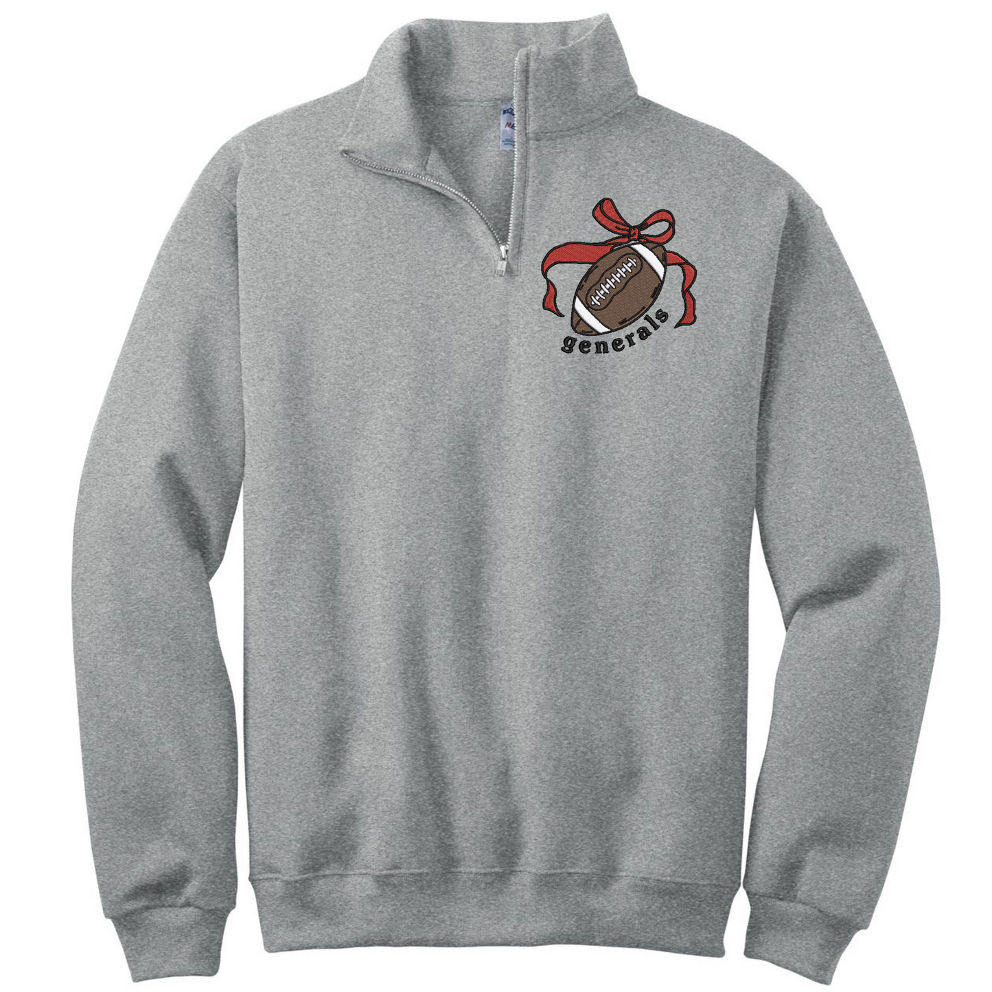 General Football Bow Embroidered 1/4 Zip