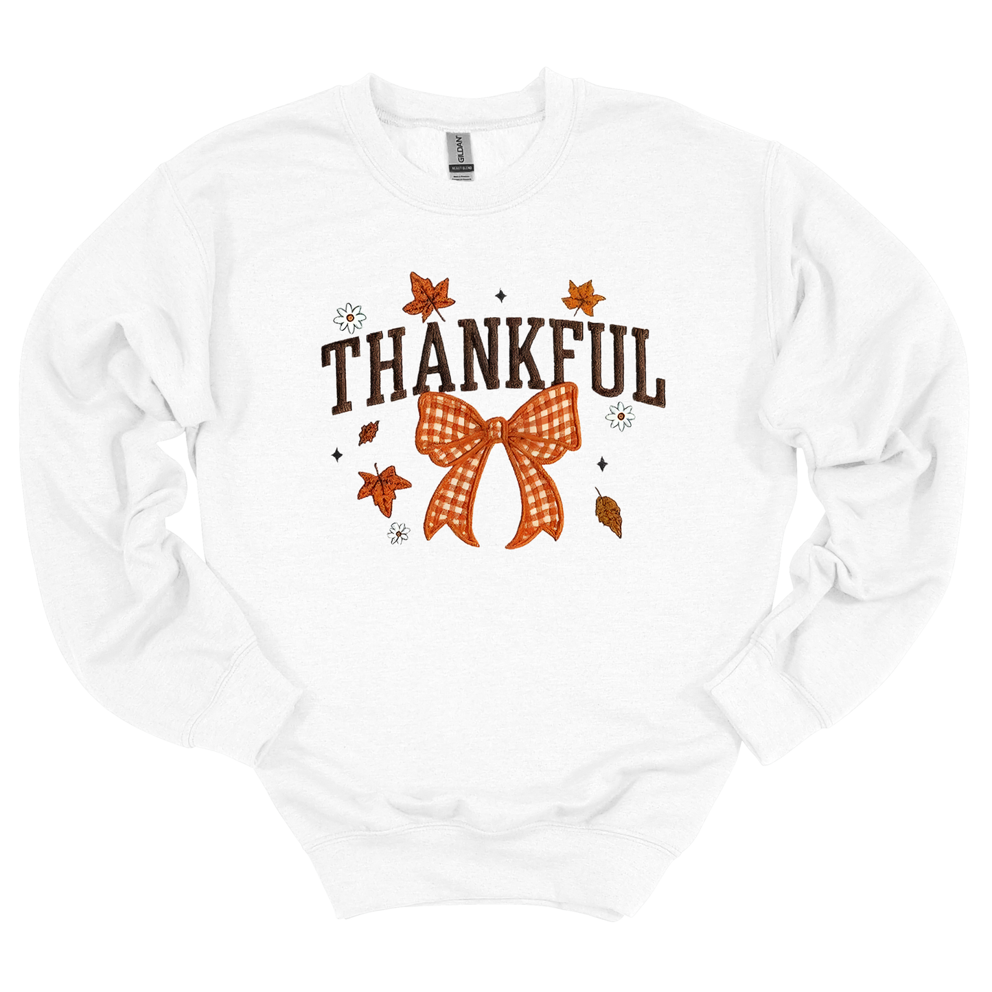 Thankful Bow Embroidered Crew