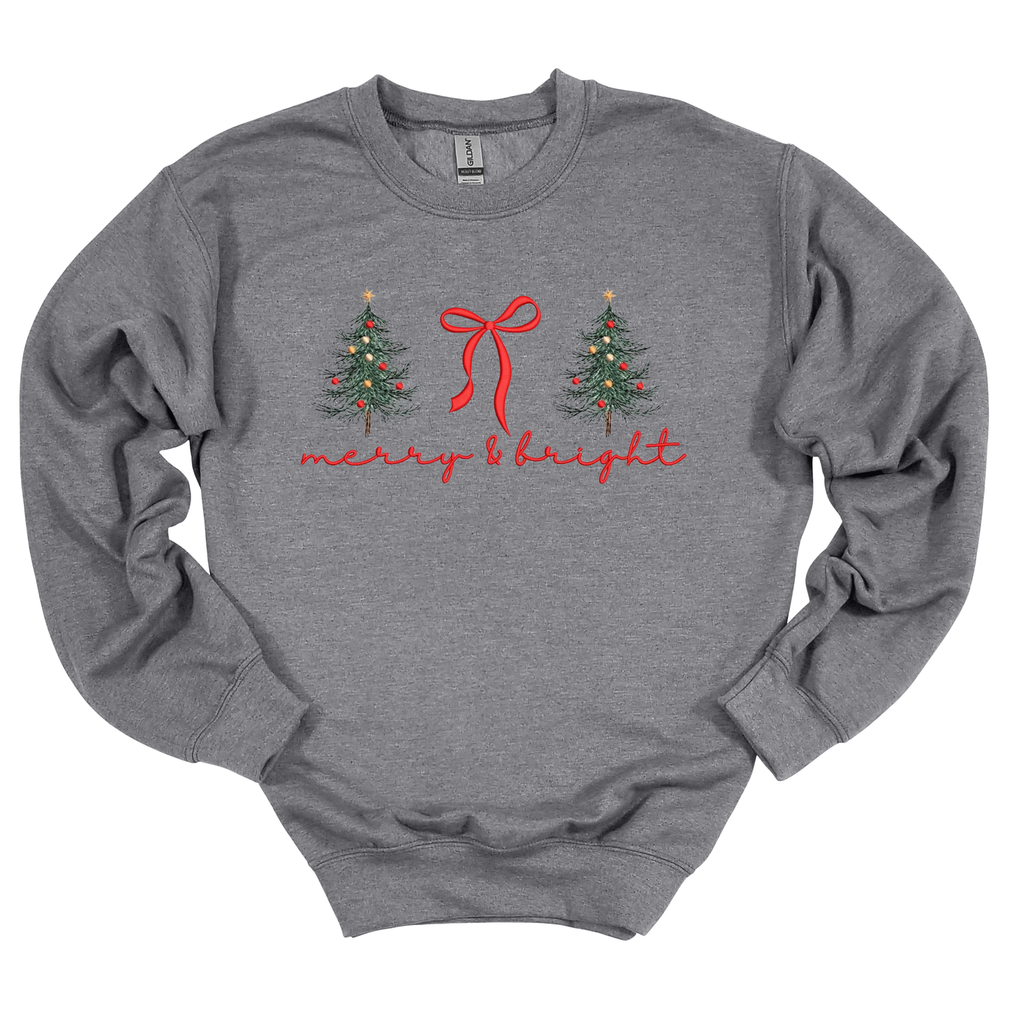 Merry & Bright Embroidered Sweatshirt