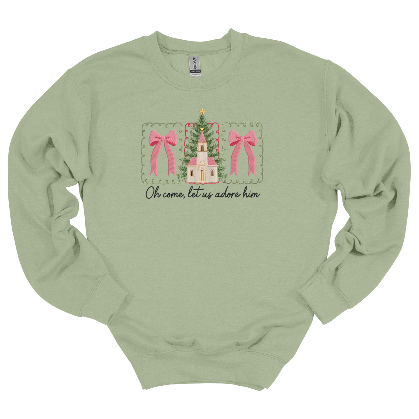 Let Us Adore Him Embroidered Sweatshirt