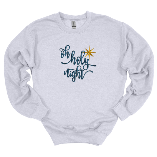 Oh Holy Night Embroidered Sweatshirt