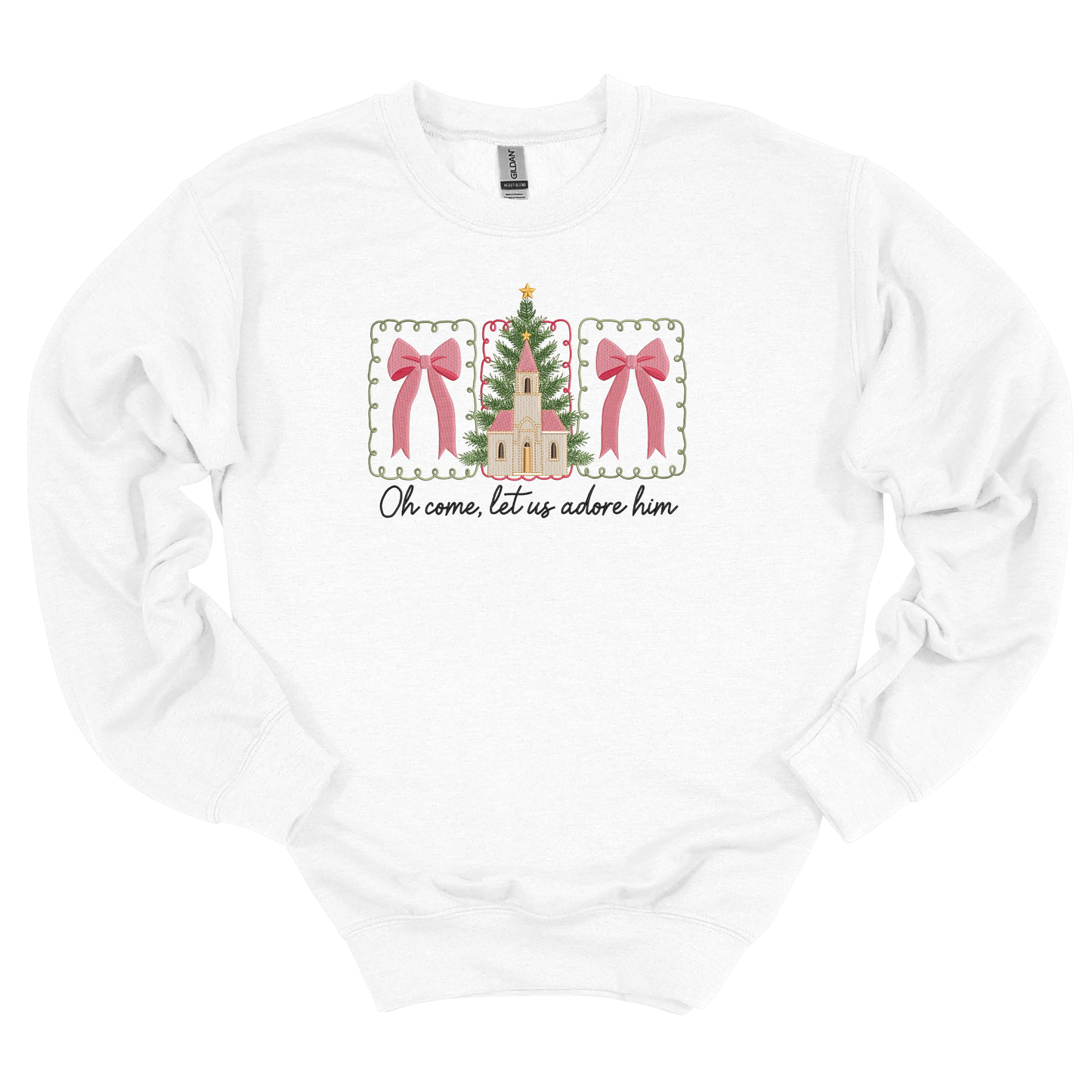 Let Us Adore Him Embroidered Sweatshirt
