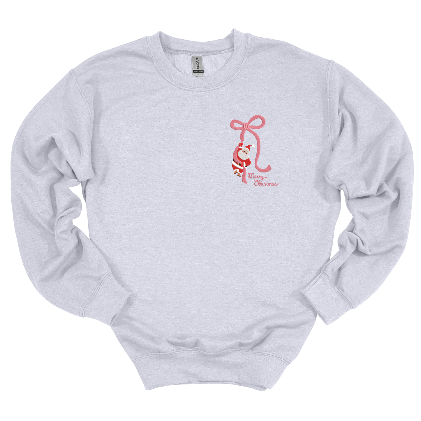 Santa Bow Embroidered Sweatshirt