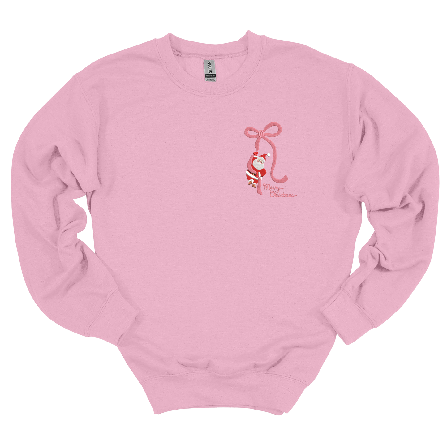 Santa Bow Embroidered Sweatshirt