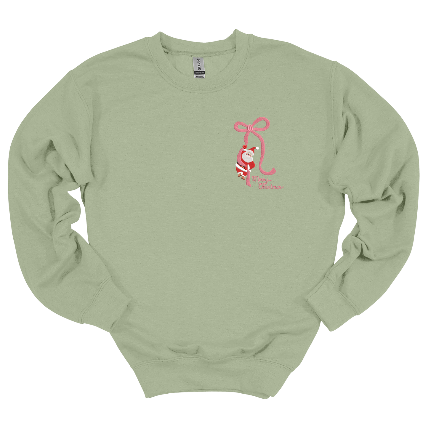 Santa Bow Embroidered Sweatshirt