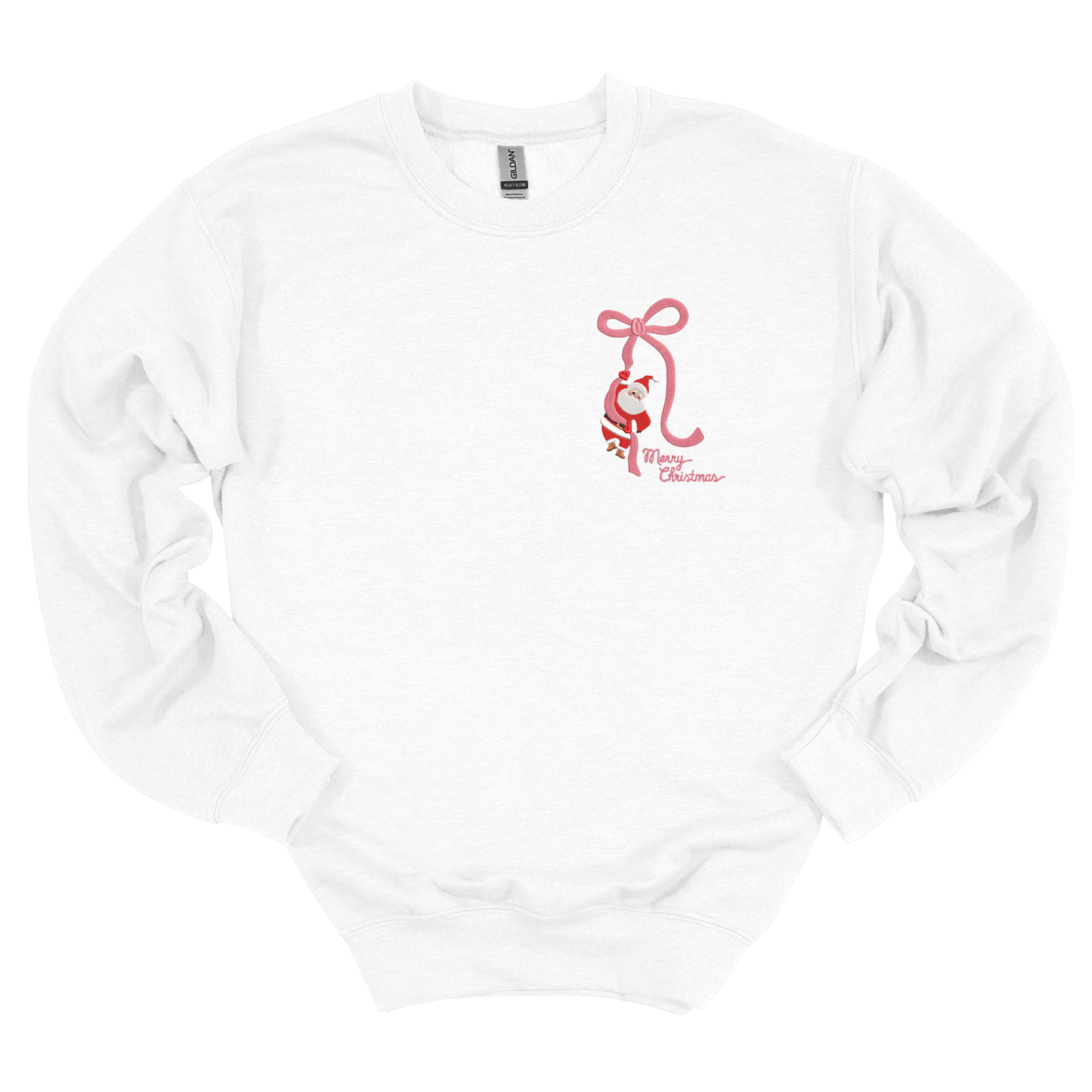 Santa Bow Embroidered Sweatshirt