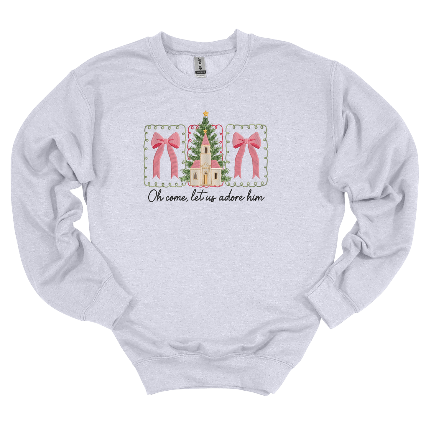 Let Us Adore Him Embroidered Sweatshirt