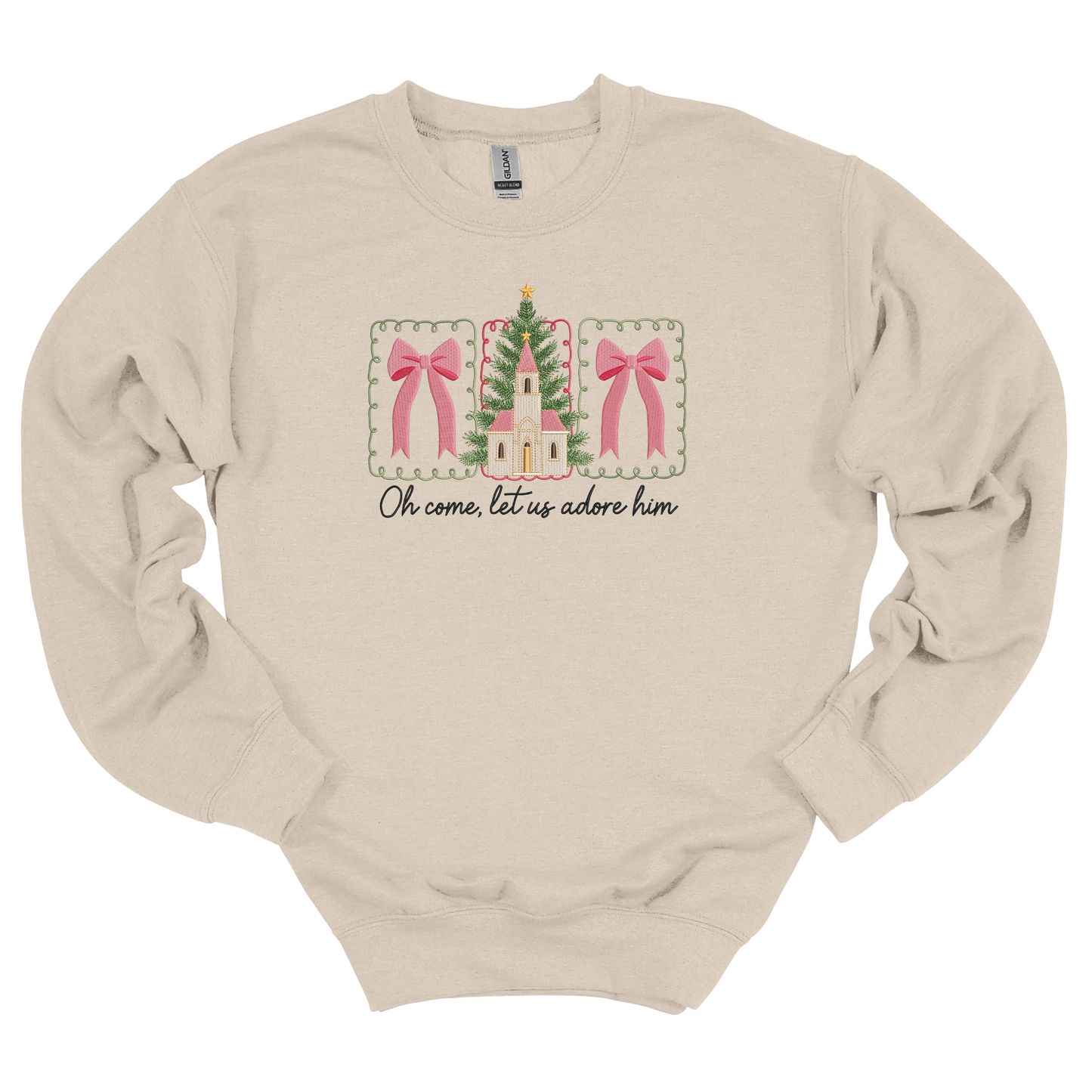 Let Us Adore Him Embroidered Sweatshirt