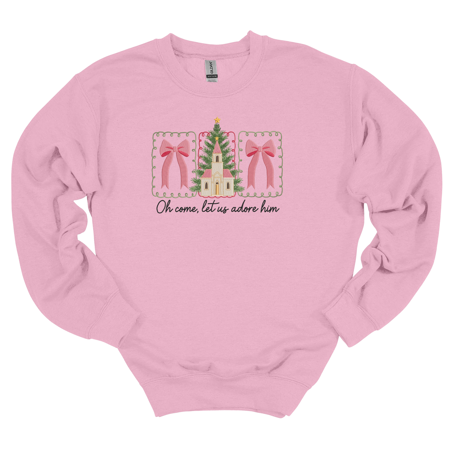 Let Us Adore Him Embroidered Sweatshirt