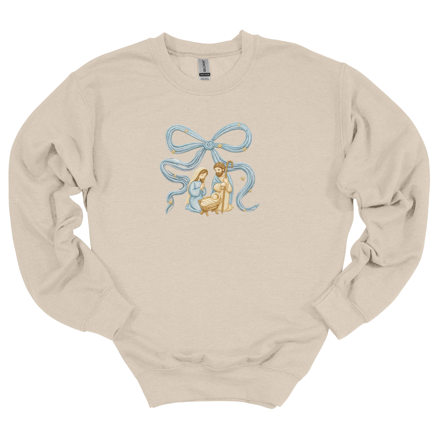 Christmas Bow Embroidered Sweatshirt