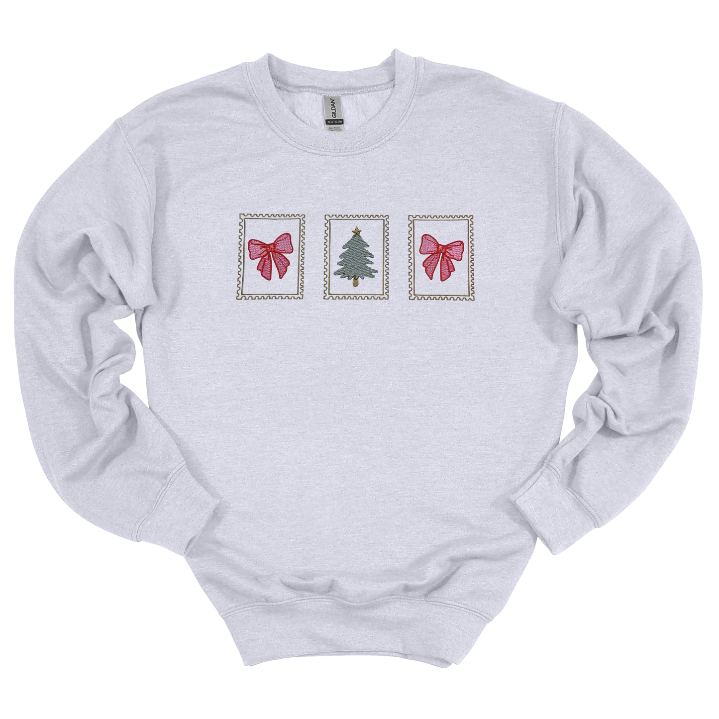 Christmas Stamp Embroidered Sweatshirt