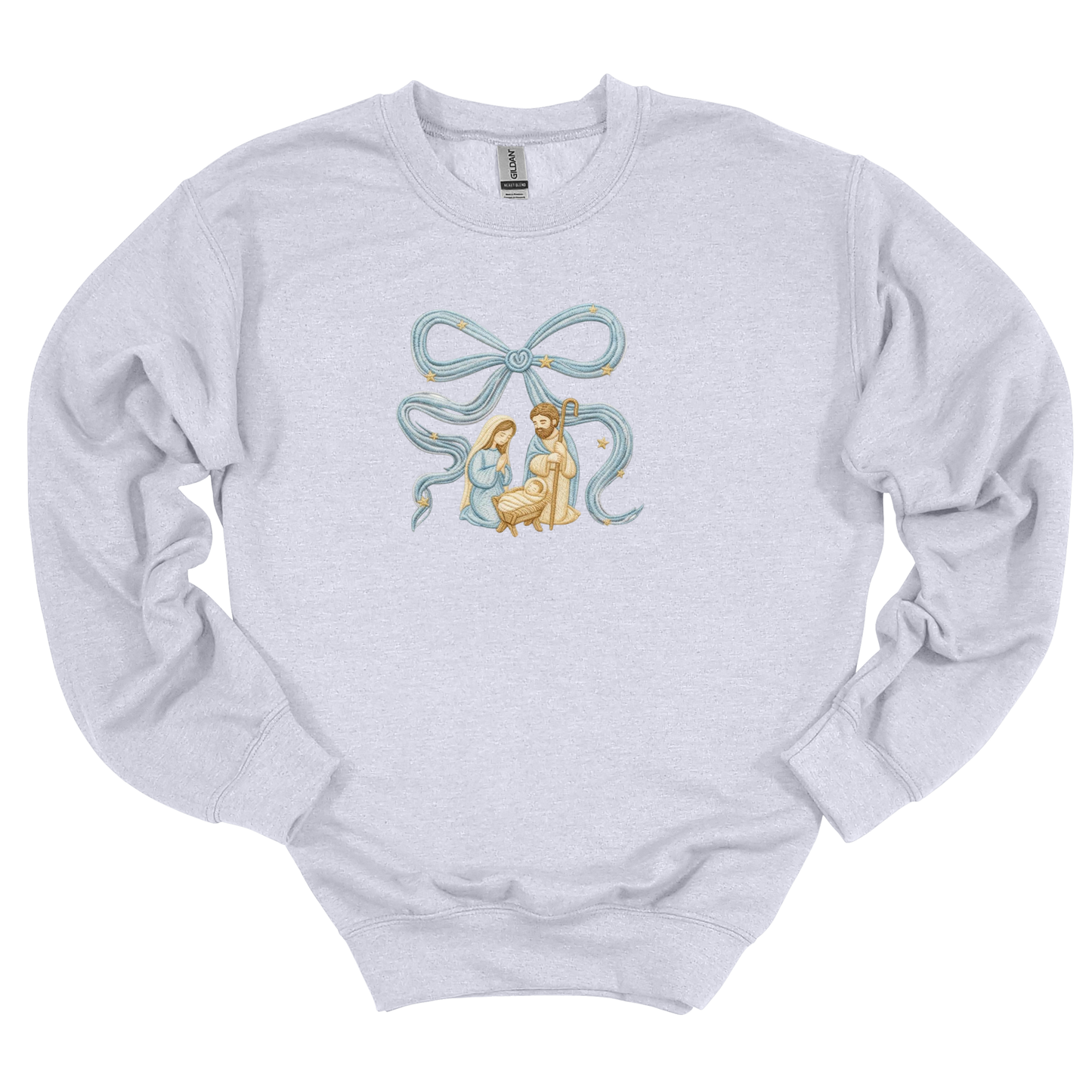 Christmas Bow Embroidered Sweatshirt