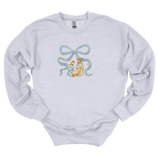 Christmas Bow Embroidered Sweatshirt
