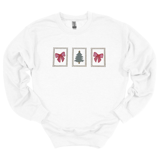 Christmas Stamp Embroidered Sweatshirt