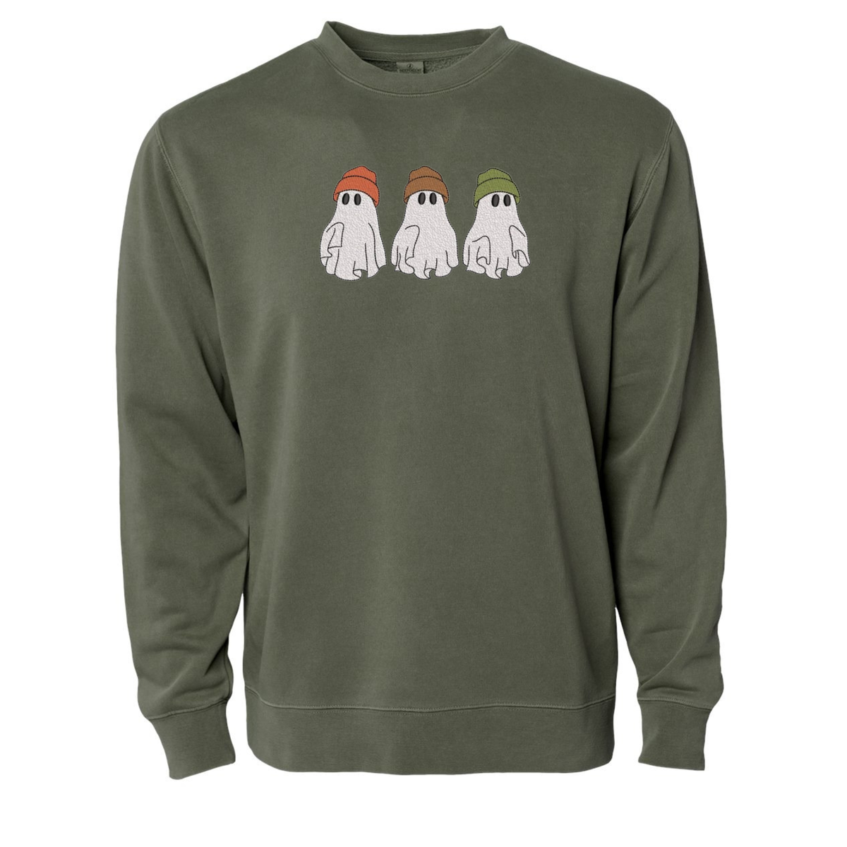 Beanie Ghosts Embroidered Crewneck