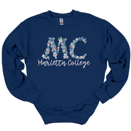 MC Embroidered Floral Crewneck