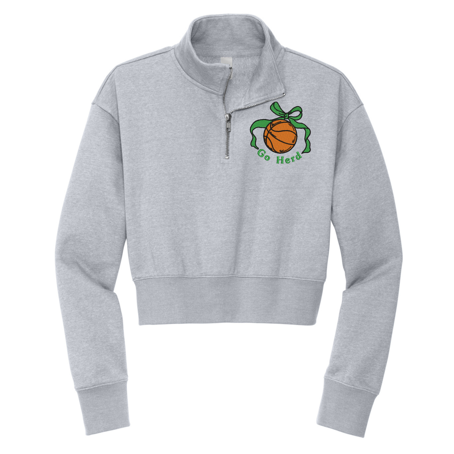 Go Herd Basketball Cropped 1/4 Zip