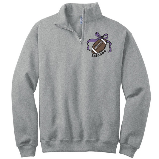 Falcon Football Bow Embroidered 1/4 Zip