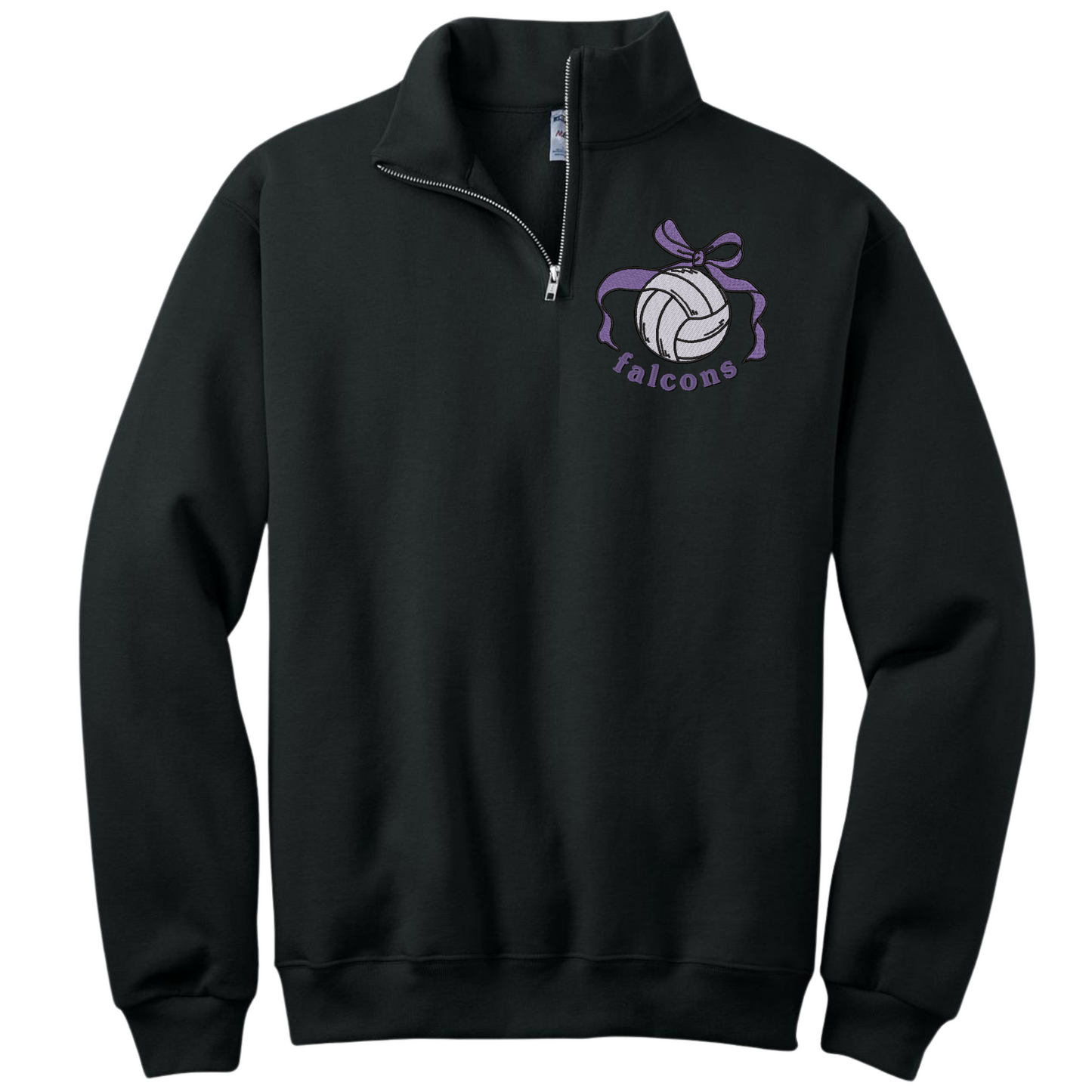 Falcon Volleyball Bow Embroidered 1/4 Zip