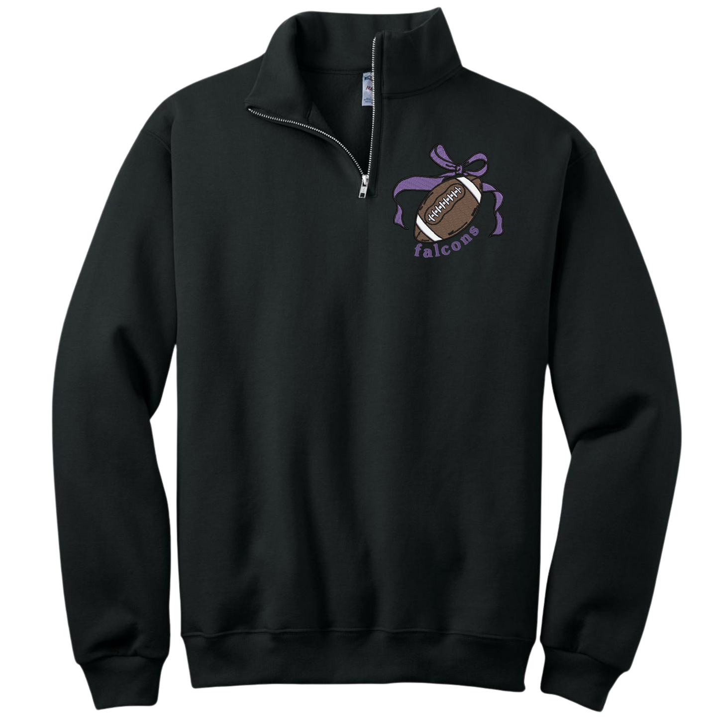 Falcon Football Bow Embroidered 1/4 Zip
