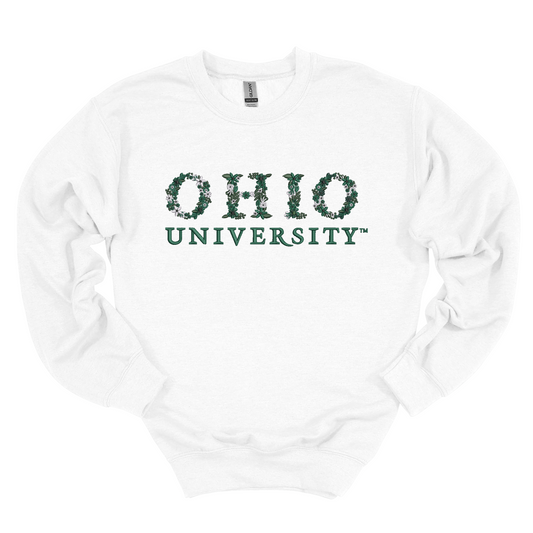 OU Embroidered Floral Crewneck