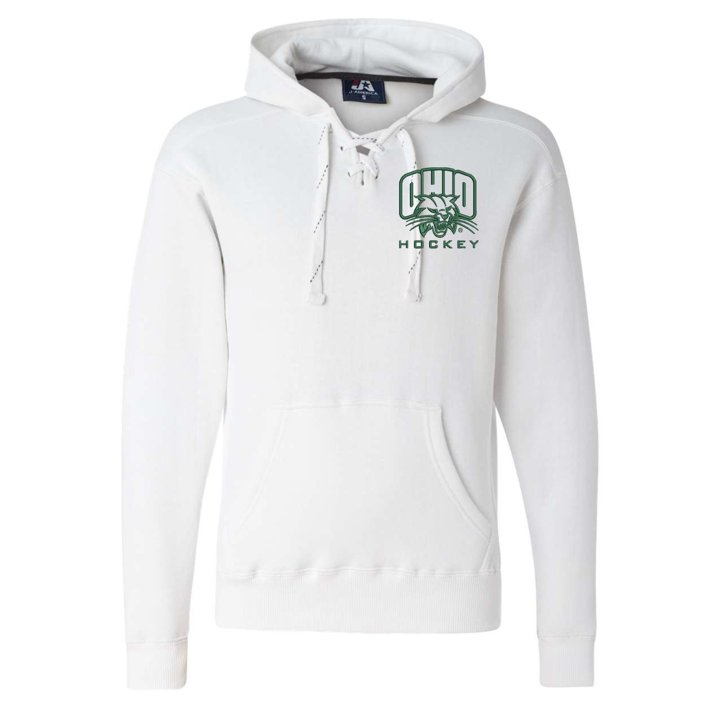 Bobcats Hockey Embroidered Lace up Hoodie