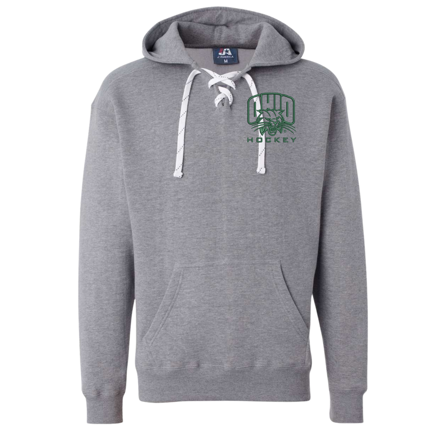 Bobcats Hockey Embroidered Lace up Hoodie