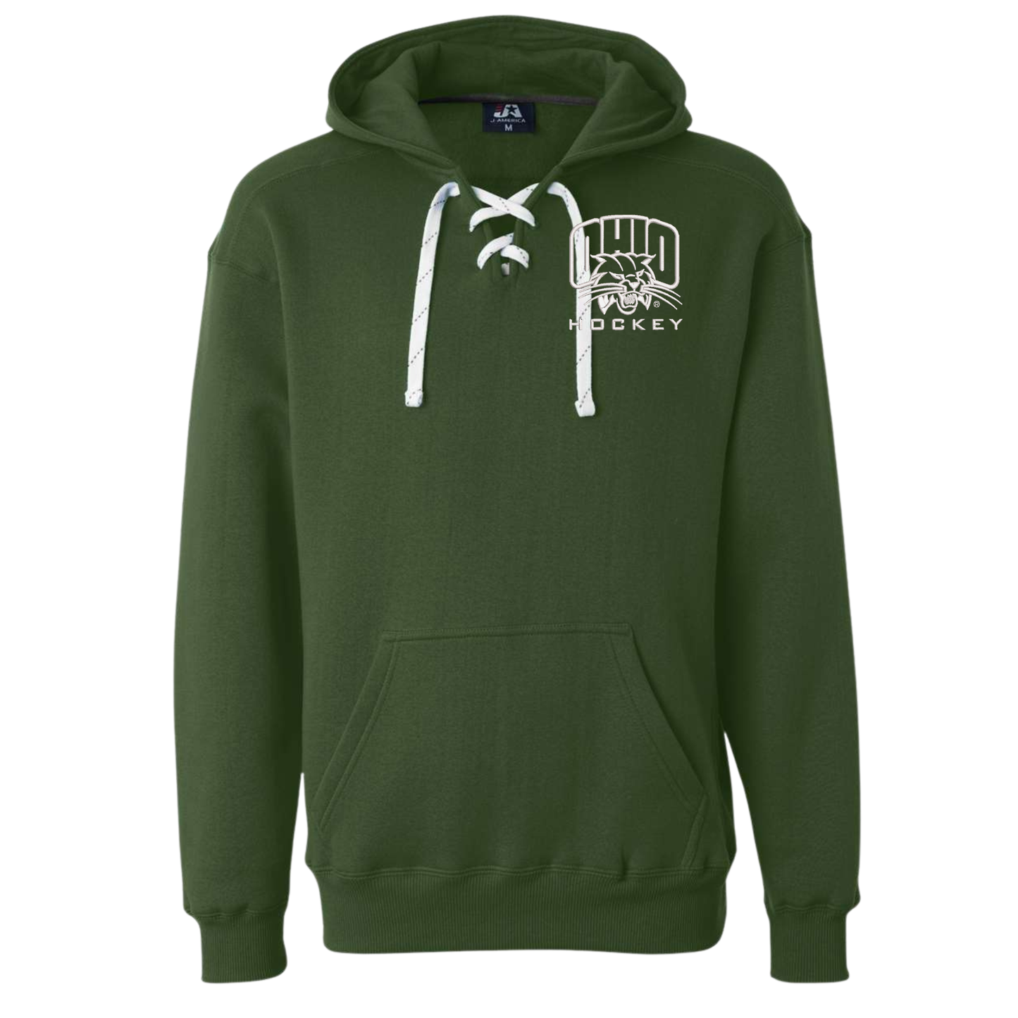 Bobcats Hockey Embroidered Lace up Hoodie