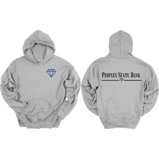 Peoples State Bank Embroidered Hoodie (Diamond Chest + Back Logo)