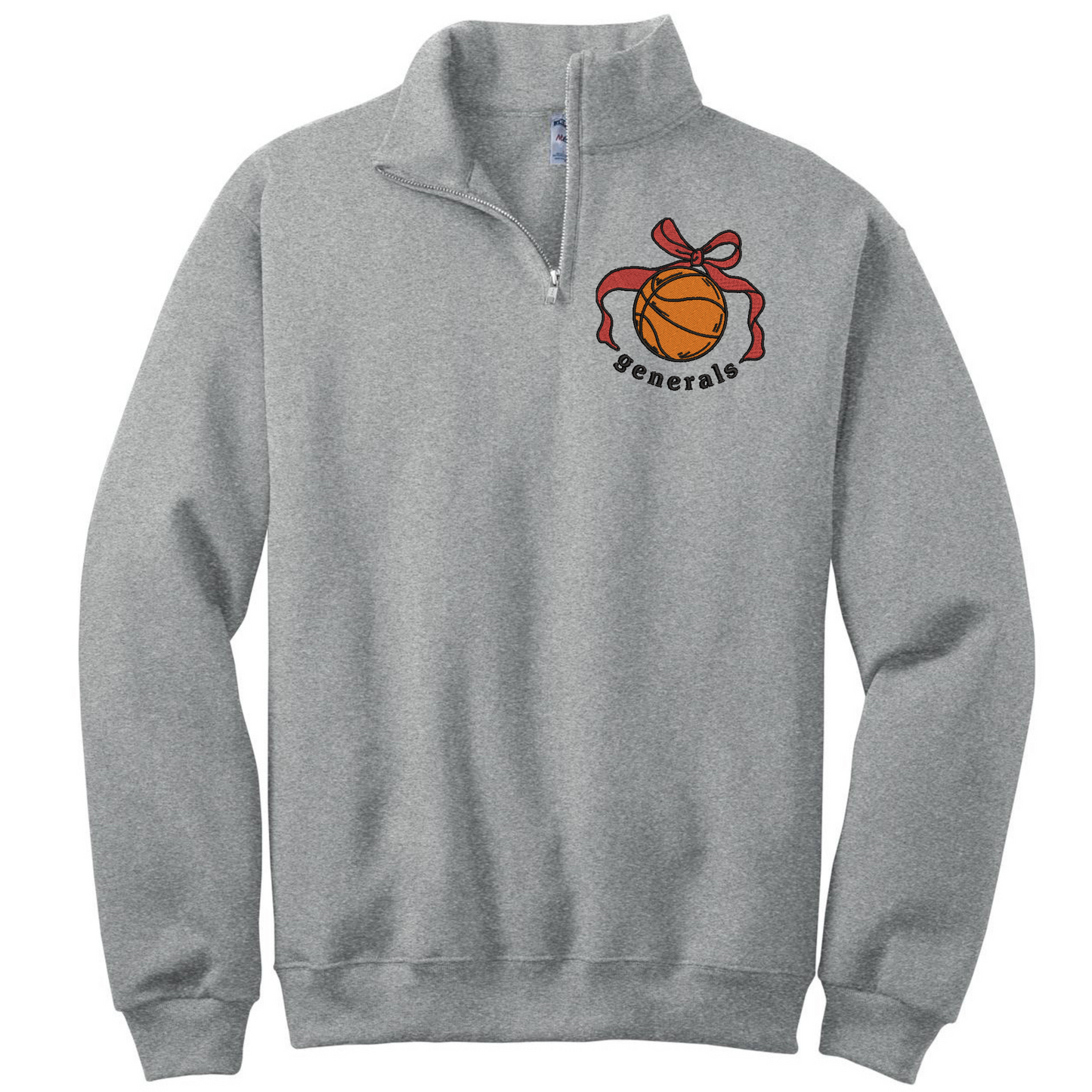 General Basketball Bow Embroidered 1/4 Zip