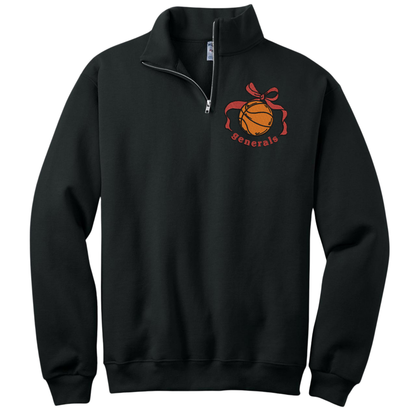 General Basketball Bow Embroidered 1/4 Zip