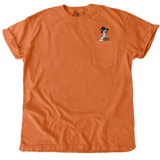 Spooky Goose Embroidered Pocket Tee
