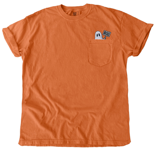 Boo Embroidered Pocket Tee