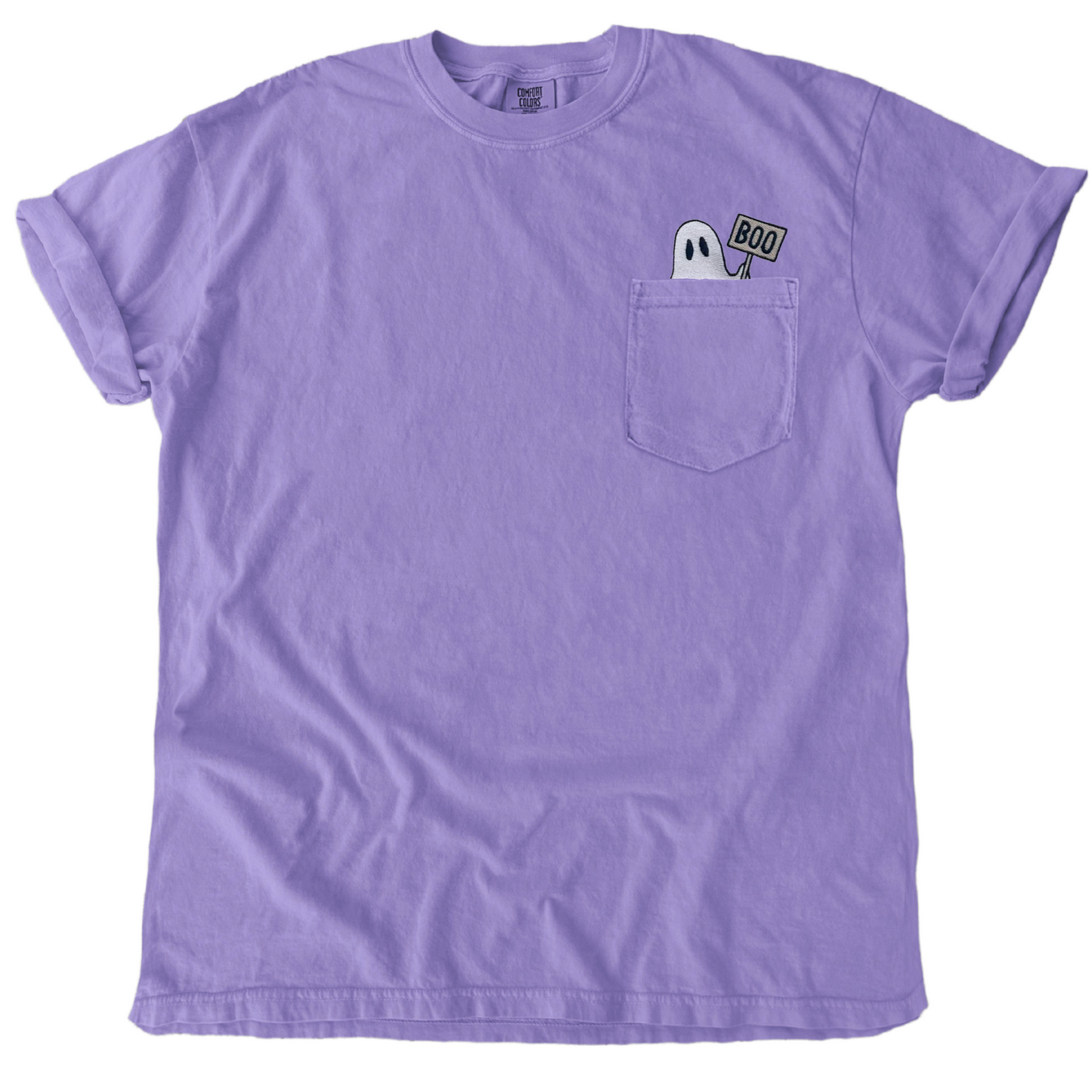 Boo Embroidered Pocket Tee