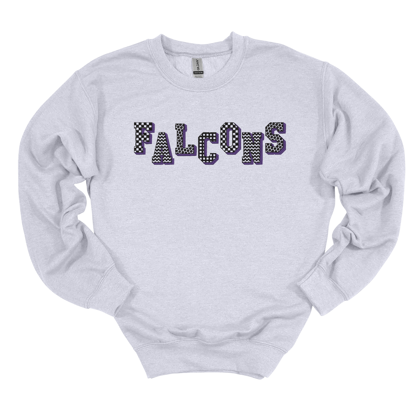 Falcons Pattern Embroidered Sweatshirt