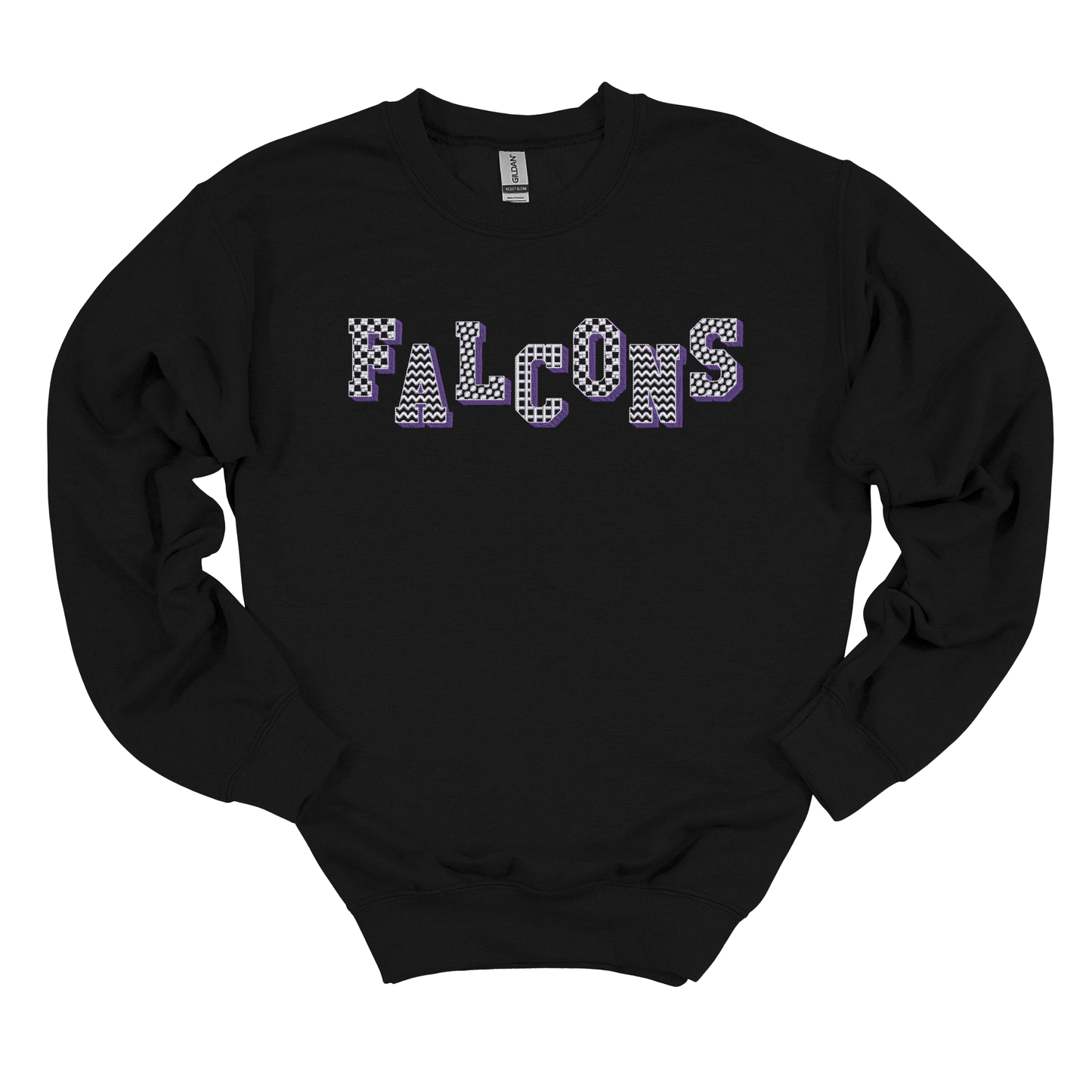 Falcons Pattern Embroidered Sweatshirt