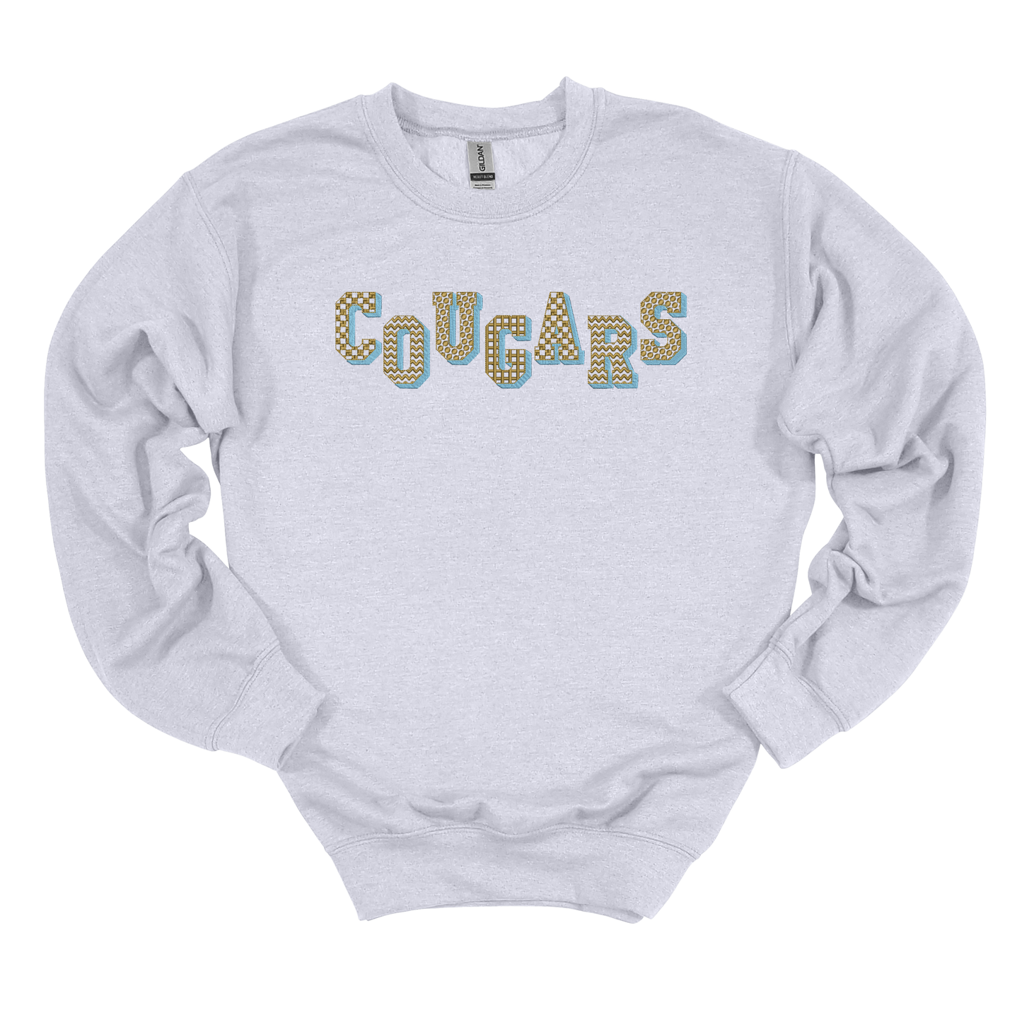 Cougars Panthers Pattern Embroidered Sweatshirt