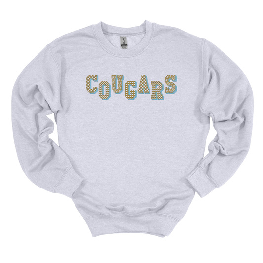 Cougars Panthers Pattern Embroidered Sweatshirt