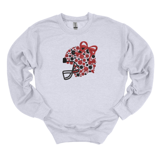 Ceramics Floral Helmet Embroidered Sweatshirt