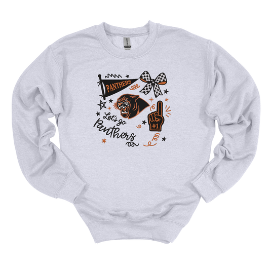 Panther Doodle Embroidered Sweatshirt